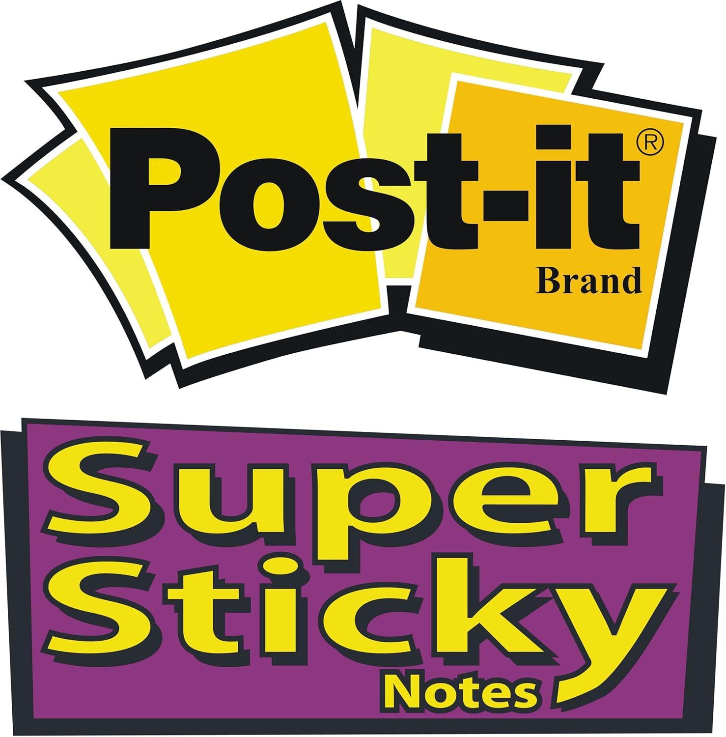 imagePostit Notes Autocollantes Super Sticky Grand Format Lignes 127 mm x 203 mm Pack de 4 Blocs 45 Feuilles par Bloc Feuillets Super Adhsifs pour Prise de Notes Listes de Tches et RappelsLot de 6 Blocs