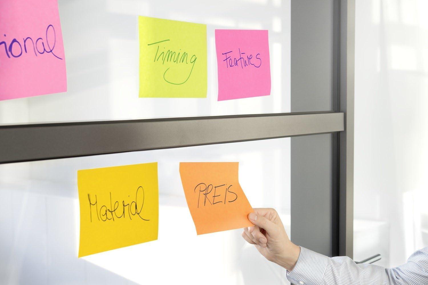 imagePostit Notes Autocollantes Super Sticky Grand Format Pack de 4 Blocs 45 Feuilles par Bloc 203 mm x 152 mm Feuillets Super Adhsifs pour Prise de Notes Listes de Tches et Rappels152 x 101 mm