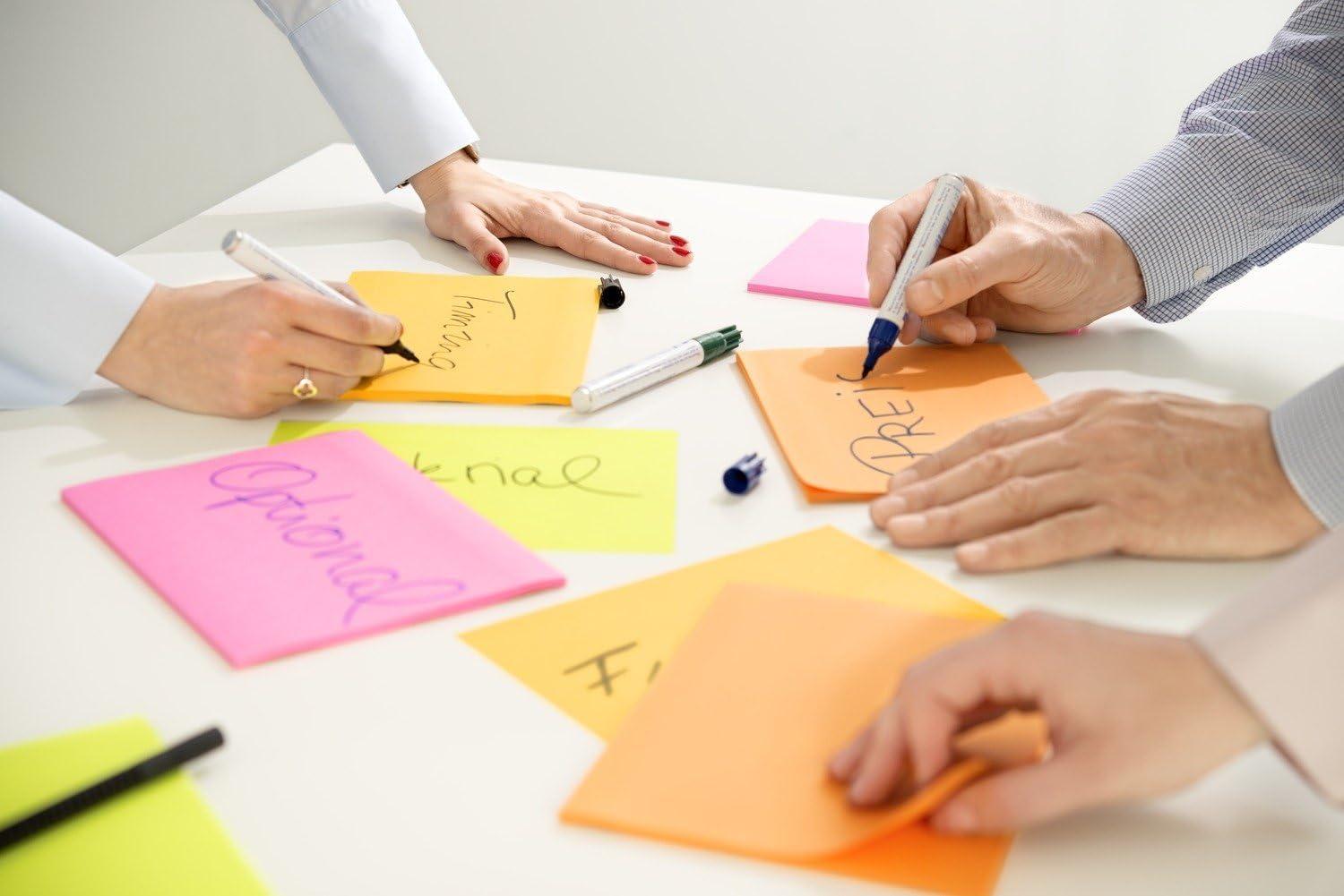 imagePostit Notes Autocollantes Super Sticky Grand Format Pack de 4 Blocs 45 Feuilles par Bloc 203 mm x 152 mm Feuillets Super Adhsifs pour Prise de Notes Listes de Tches et Rappels152 x 101 mm