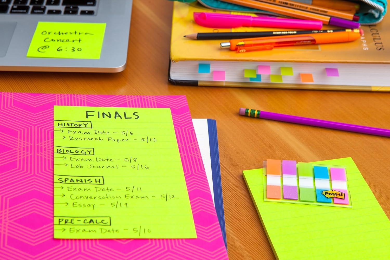 imagePostit Notes Autocollantes Super Sticky Grand Format XL Lignes 101 mm x 101 mm Pack de 3 Blocs 70 Feuilles par Bloc Feuillets Super Adhsifs pour Prise de Notes Listes de Tches et RappelsMulticolore