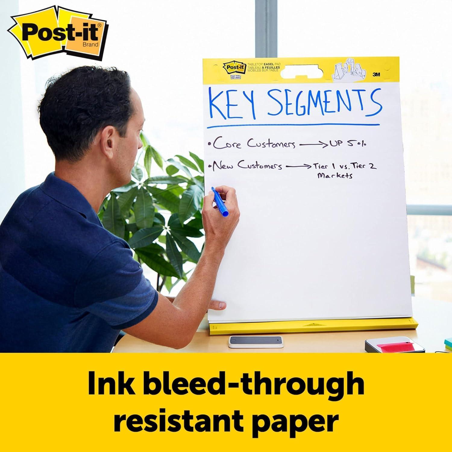 imagePostit Super Sticky Meeting Charts Pack de 1 Bloc avec 20 Feuilles 584 mm x 508 mm Couleur Blanche Paperboard Adhsif Repositionnable pour Runions et Sessions de Brainstorming