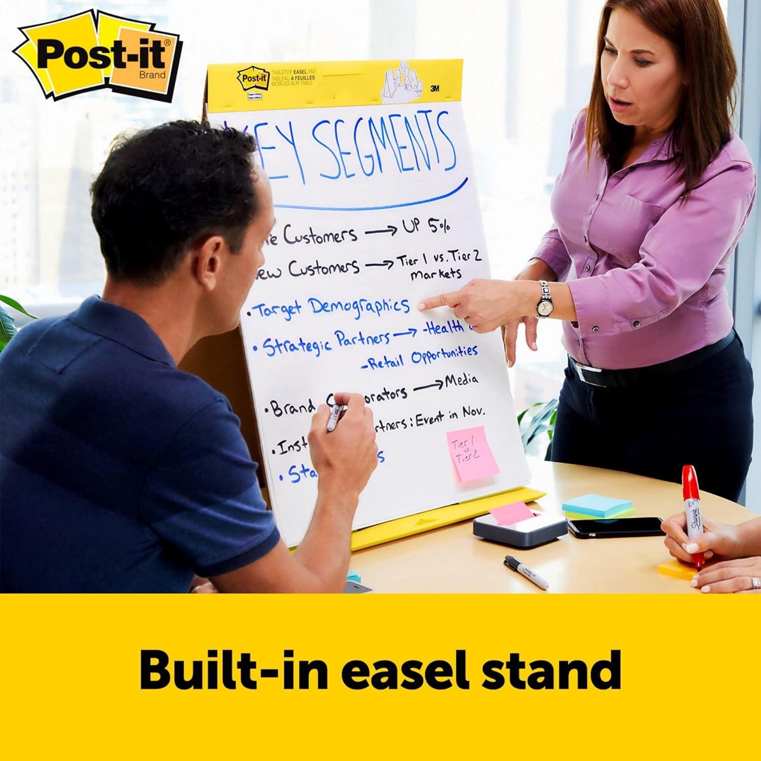 imagePostit Super Sticky Meeting Charts Pack de 1 Bloc avec 20 Feuilles 584 mm x 508 mm Couleur Blanche Paperboard Adhsif Repositionnable pour Runions et Sessions de Brainstorming