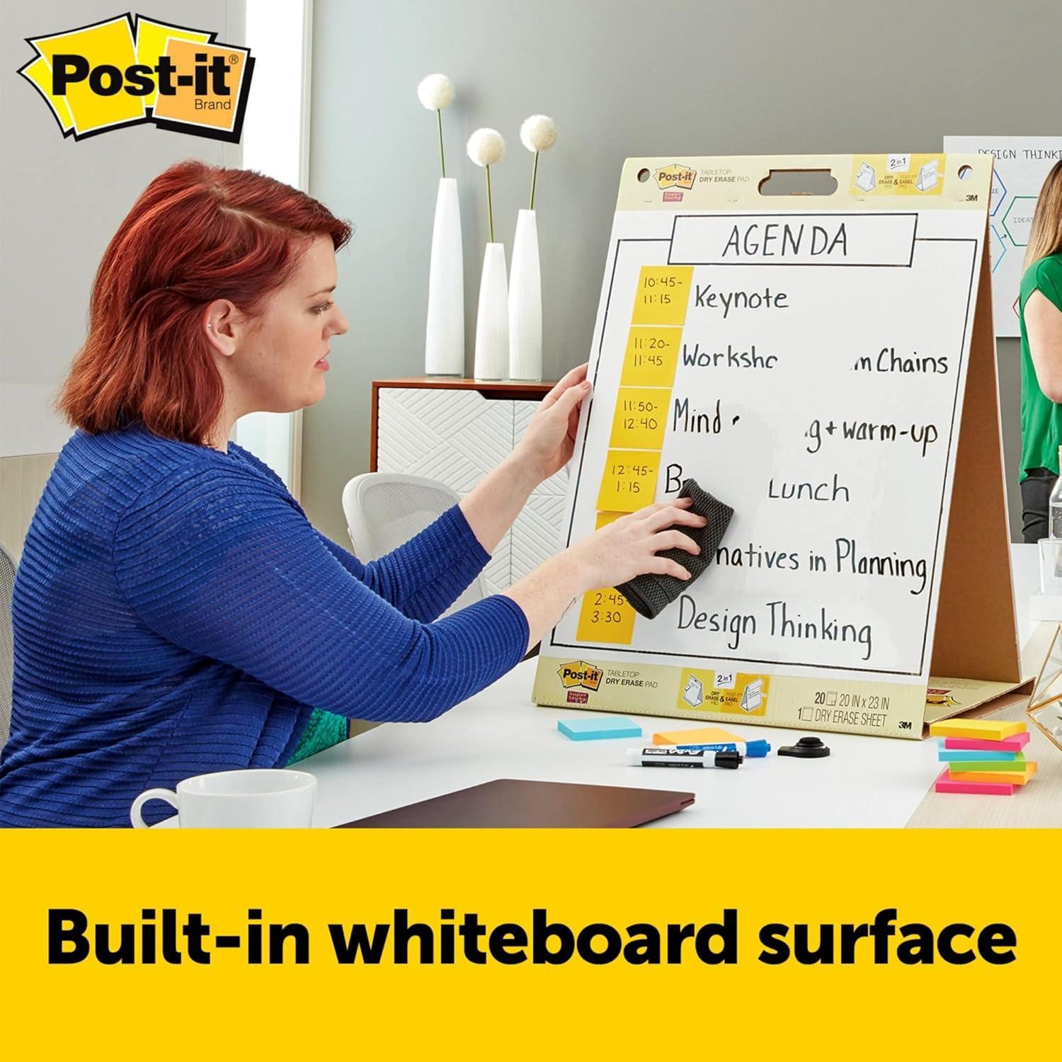 imagePostit Super Sticky Meeting Charts Pack de 1 Bloc avec 20 Feuilles 584 mm x 508 mm Couleur Blanche Paperboard Adhsif Repositionnable pour Runions et Sessions de Brainstorming