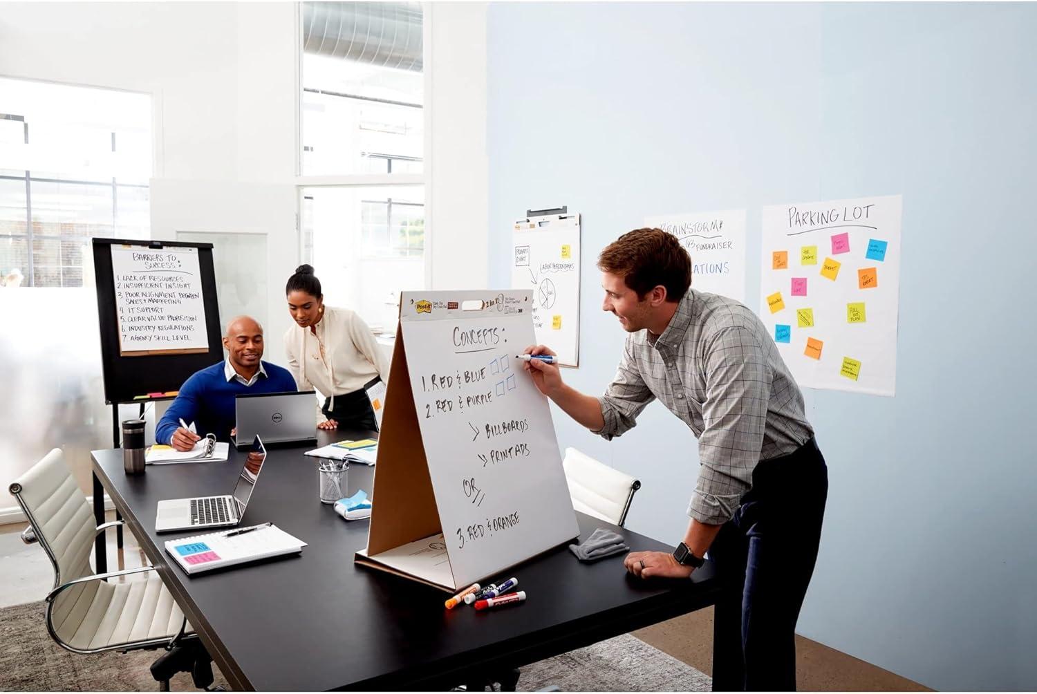 imagePostit Super Sticky Meeting Charts Pack de 1 Bloc avec 20 Feuilles 584 mm x 508 mm Couleur Blanche Paperboard Adhsif Repositionnable pour Runions et Sessions de Brainstorming