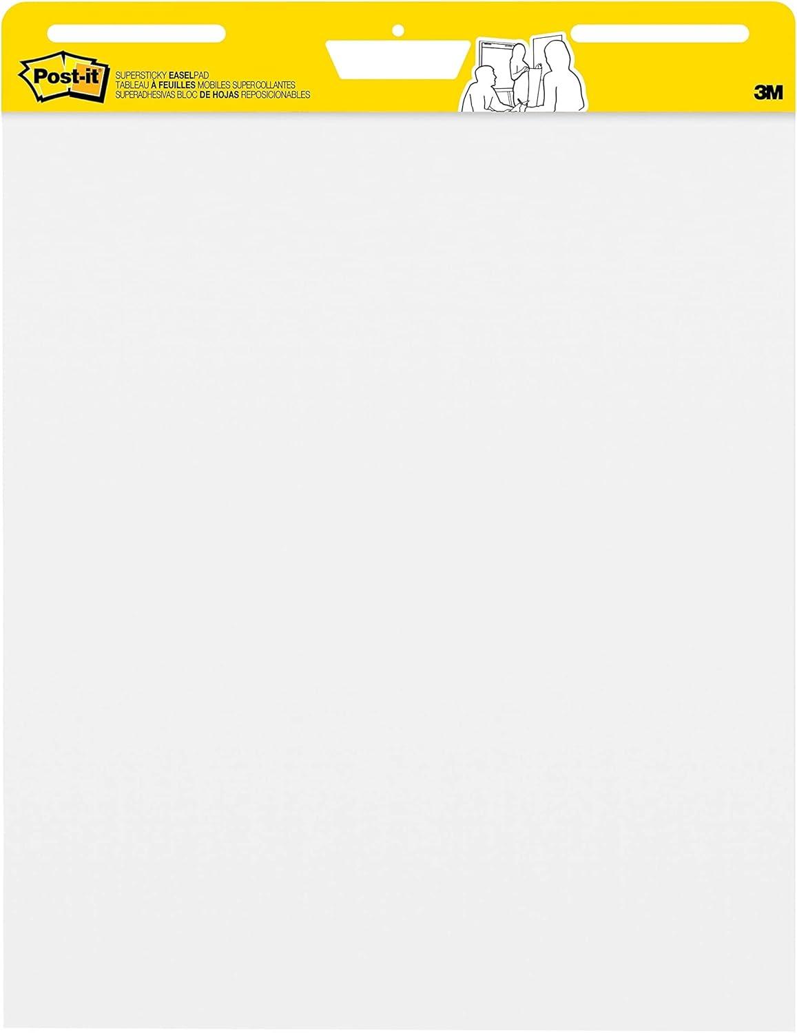 imagePostit Super Sticky Meeting Charts Pack de 1 Bloc avec 30 Feuilles 635 mm x 762 mm Couleur Blanche Paperboard Adhsif Repositionnable pour Runions et Sessions de Brainstorming6 Blocs de 30 feuilles