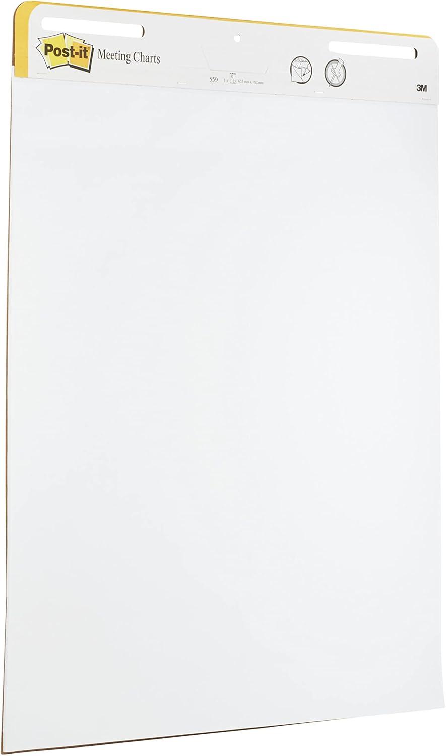 imagePostit Super Sticky Meeting Charts Pack de 1 Bloc avec 30 Feuilles 635 mm x 762 mm Couleur Blanche Paperboard Adhsif Repositionnable pour Runions et Sessions de Brainstorming2 Blocs de 30 Feuilles EU