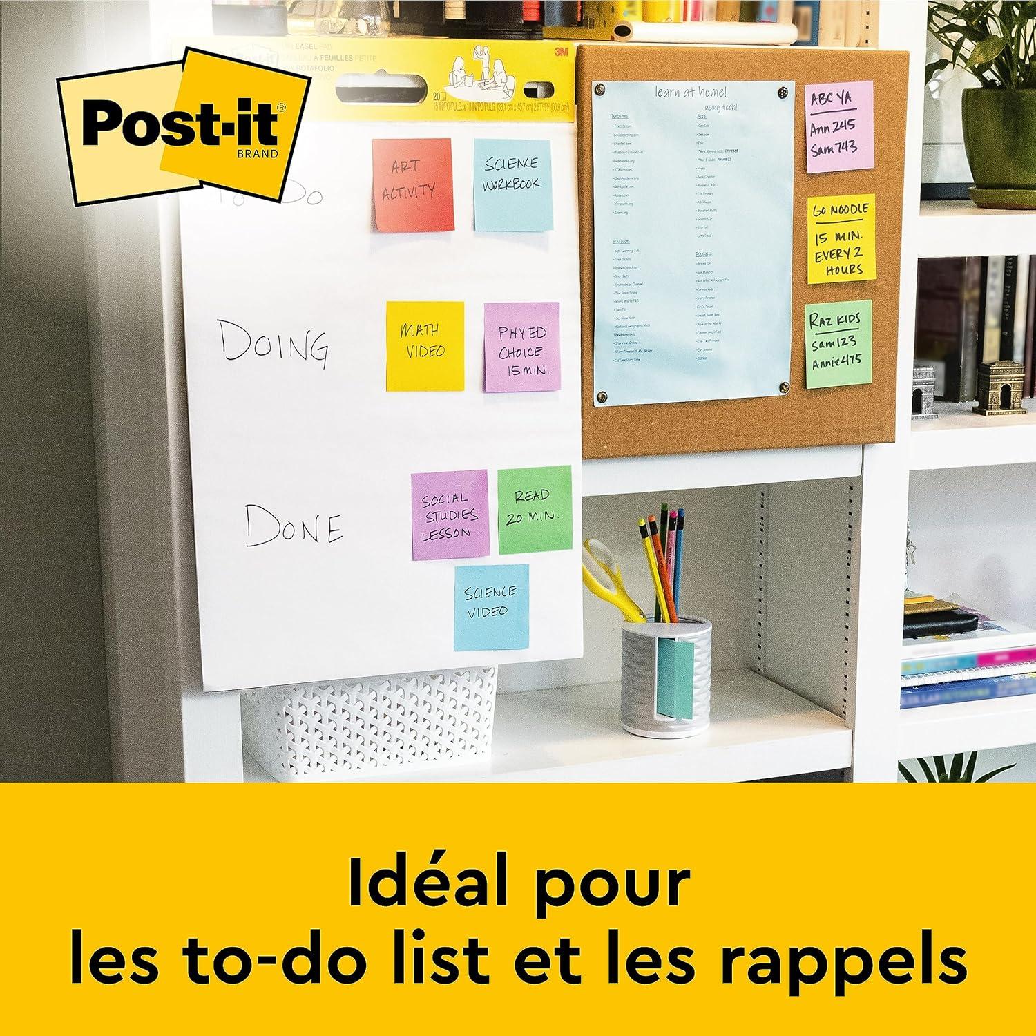 imagePostit Super Sticky Meeting Charts Pack de 1 Bloc avec 30 Feuilles 635 mm x 762 mm Couleur Blanche Paperboard Adhsif Repositionnable pour Runions et Sessions de Brainstorming2 Blocs de 30 Feuilles EU