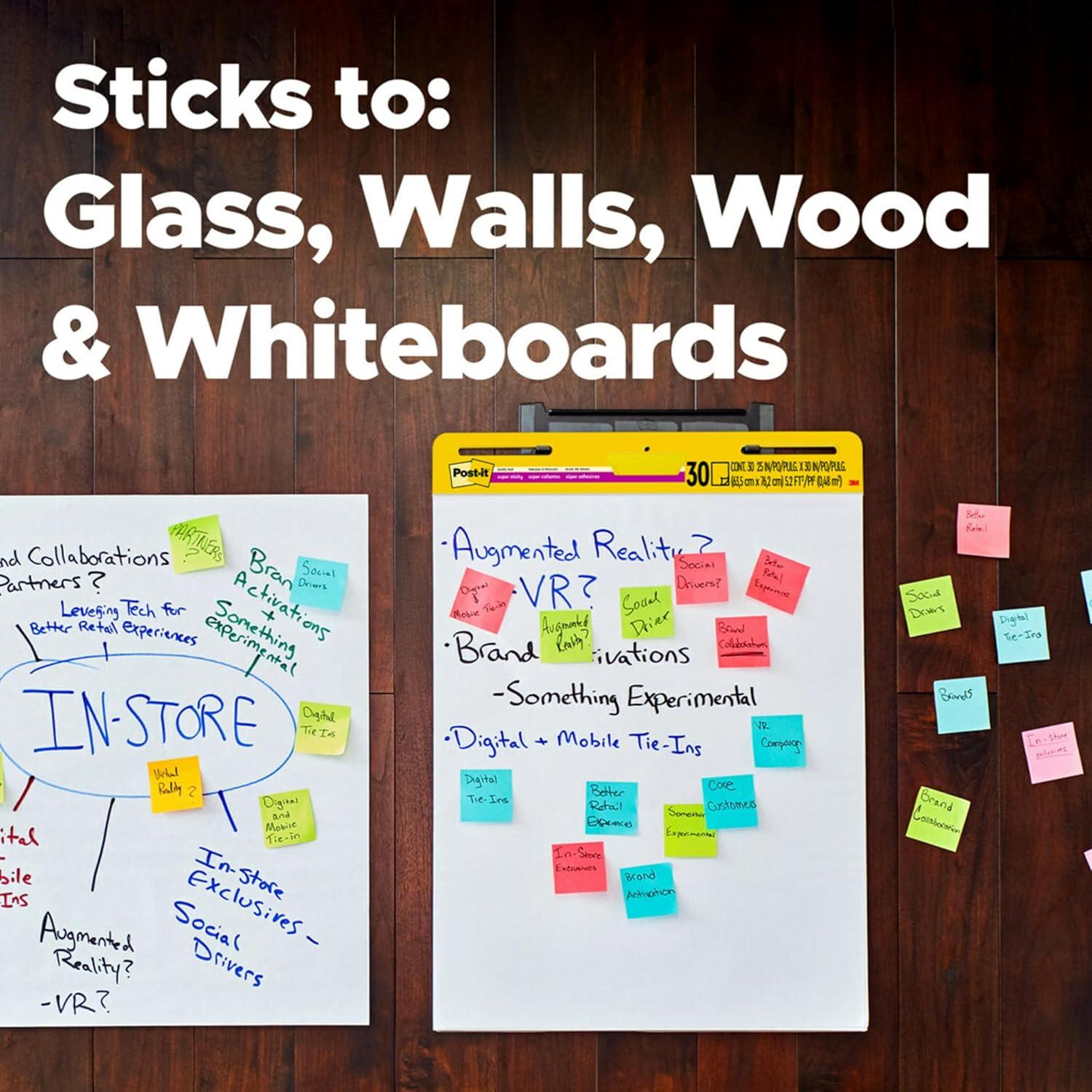 imagePostit Super Sticky Meeting Charts Pack de 1 Bloc avec 30 Feuilles 635 mm x 762 mm Couleur Blanche Paperboard Adhsif Repositionnable pour Runions et Sessions de Brainstorming6 Blocs de 30 feuilles