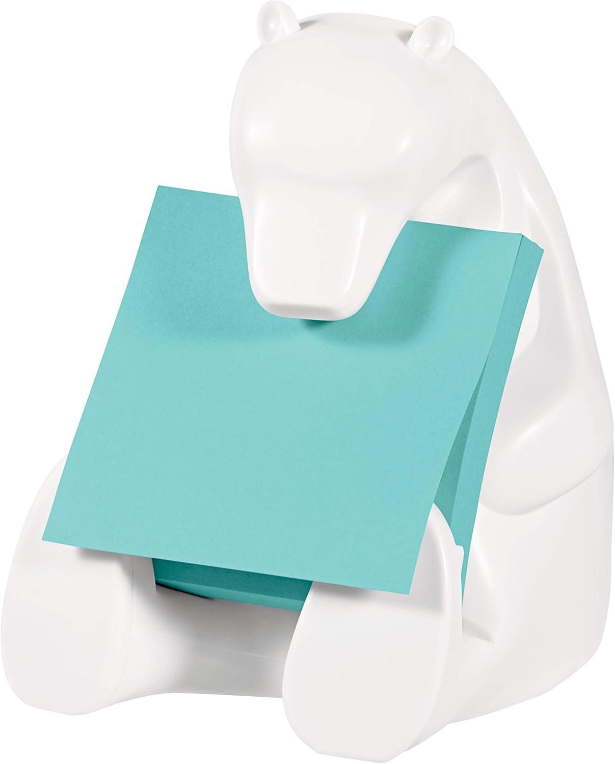 imagePostit ZNotes Autocollantes Super Sticky Pack de 6 Blocs 90 Feuilles par Bloc 76 mm x 76 mm Feuillets Super Adhsifs pour Prise de Notes Listes de Tches et RappelsPostit Distributeur Ours Polaire