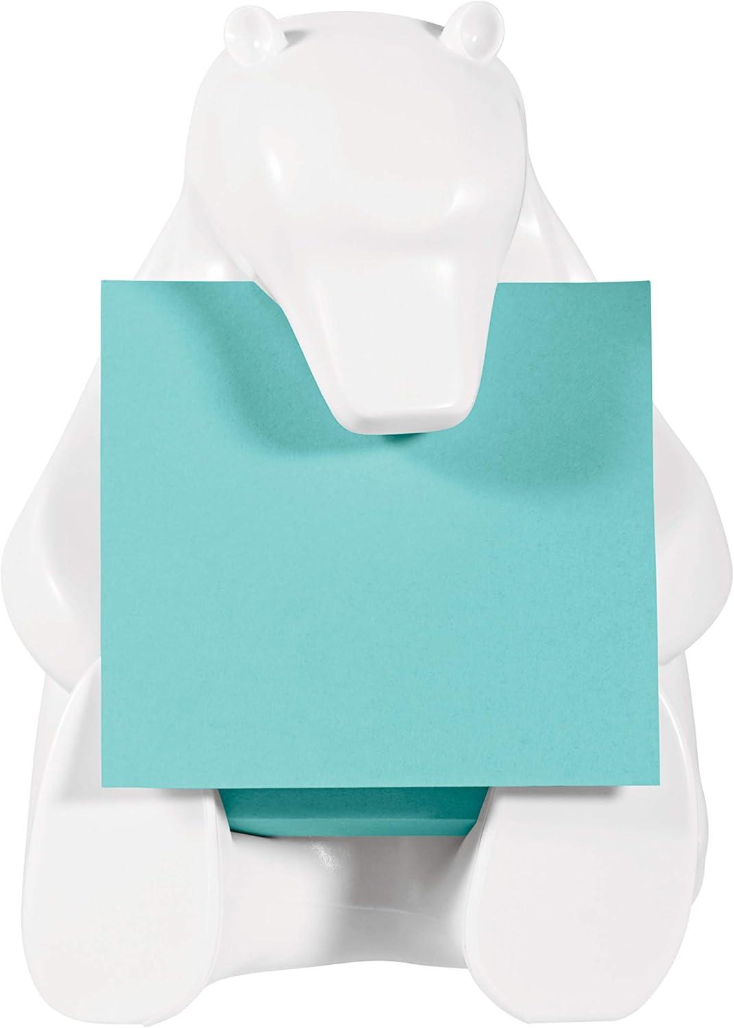 imagePostit ZNotes Autocollantes Super Sticky Pack de 6 Blocs 90 Feuilles par Bloc 76 mm x 76 mm Feuillets Super Adhsifs pour Prise de Notes Listes de Tches et RappelsPostit Distributeur Ours Polaire