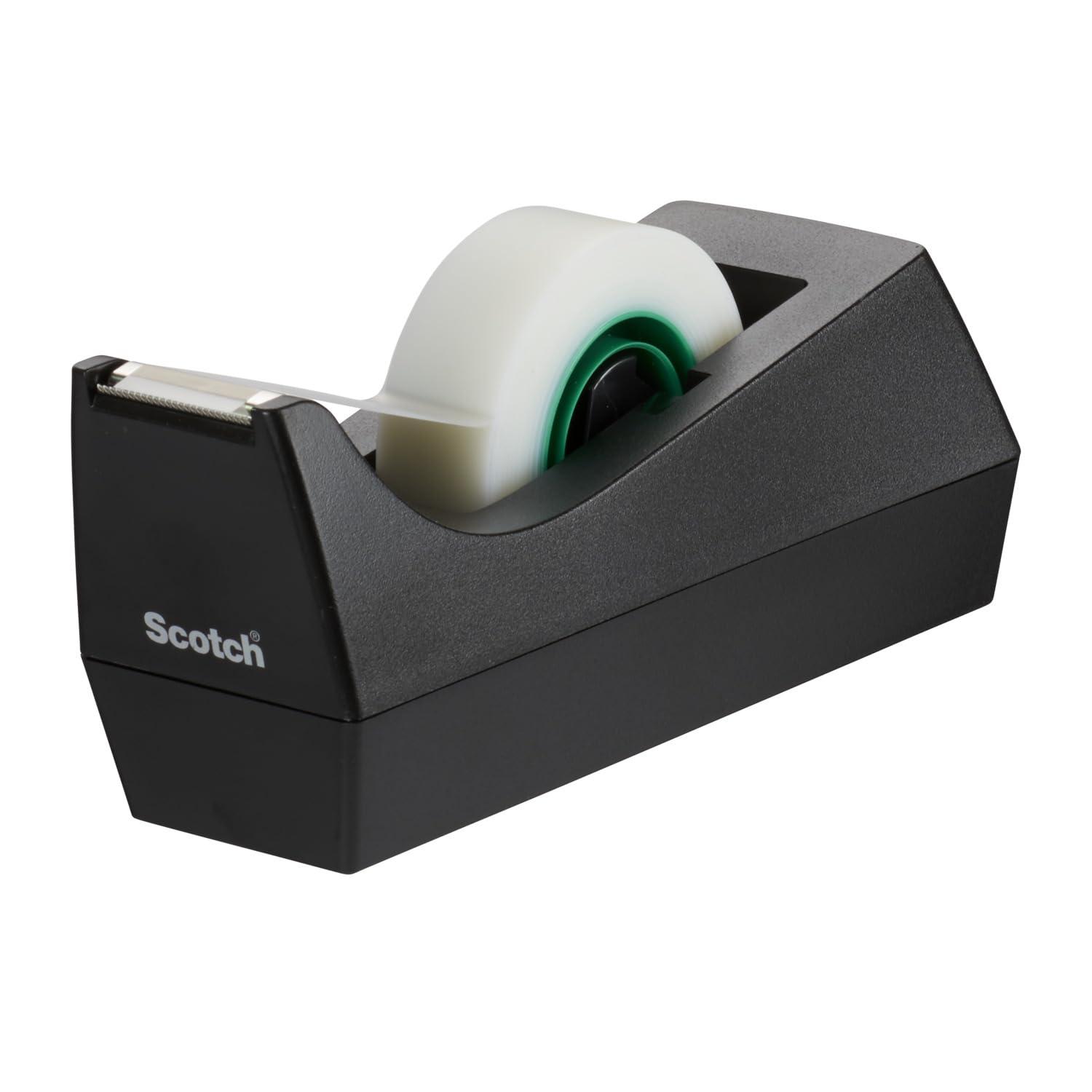 imageScotch Distributeur de Ruban Adhsif Rechargeable C38 Noir Idal pour lcole la Maison et le BureHauteur sous bec 80mm
