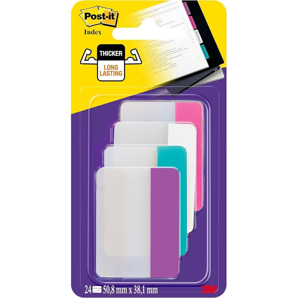 imagePostit MarquePages Rigides Couleurs Assorties 24 MarquePages 508 mm x 381 mm Pour Marquer Surligner ou Codifier des InformationsViolet