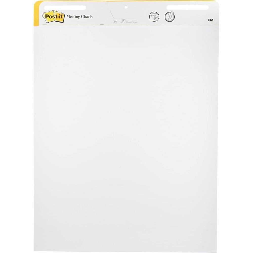 imagePostit Meeting Chart Blanc 635 cm x 762 cm Pack Promotionnel  Postit Notes Super Sticky Couleurs Non Assorties 2 Blocs  4 GratuitsPaquetUni