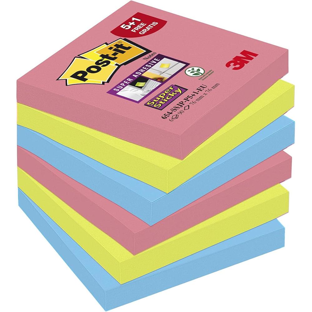 imagePostit Miami Colour Collection Notes super adhsives 76 x 76 mm 1 76 x 76 mm Couleurs New YorkBora Bora