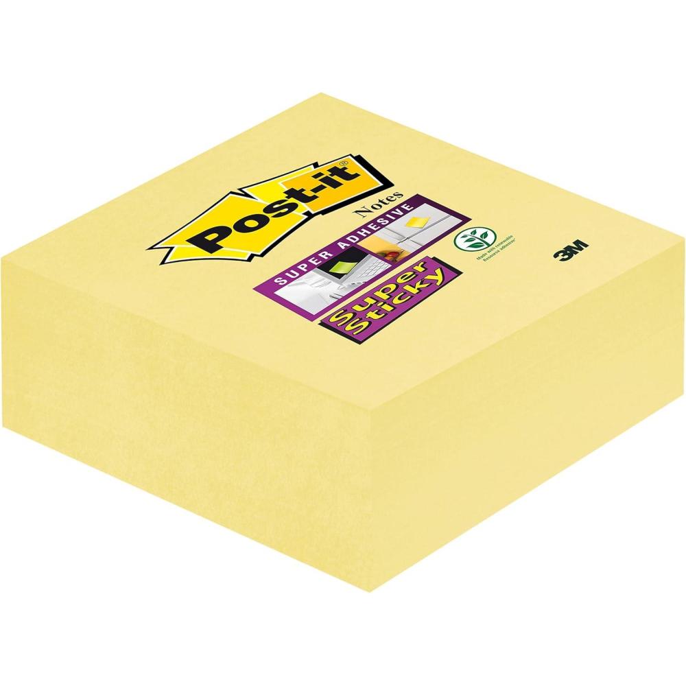 imagePostit Notes Autocollantes Super Sticky 270 Feuilles 76 mm x 76 mm Jaune Canari Feuillets Super Adhsifs pour Prise de Notes Listes de Tches et RappelsUnique