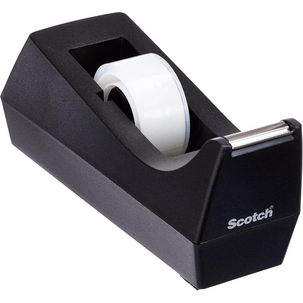 imageScotch Distributeur de Ruban Adhsif Rechargeable C38 Noir Idal pour lcole la Maison et le Bure10 m x 19 mm