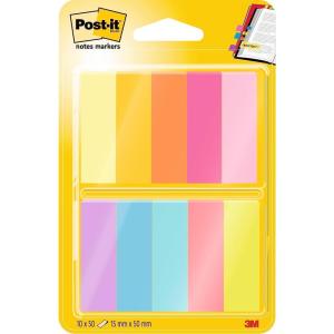 Post-it Marque-Pages Étroits, Pack de 4 Distributeurs, 35 Marque-Pages par Distributeur, 11.9 mm x 43.2 mm, Jaune, Rouge, Vert, Bleu Couleurs – Pour Marquer, Surligner ou Codifier des Informations(10 x 50 Pages)
