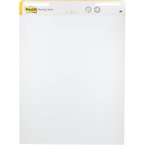 Post-it Meeting Chart, Blanc, 63.5 cm x 76.2 cm, Pack Promotionnel + Post-it Notes Super Sticky, Couleurs Néon Assorties, 2 Blocs + 4 Gratuits/Paquet(Uni)