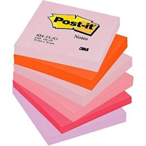 Post-it Notes Autocollantes, Couleurs Energetic, 6 Blocs, 100 Feuilles par Bloc, 76 mm x 127 mm, Jaune, Bleu, Orange, Rose, Vert – Feuillets Adhésifs pour Prise de Notes, Listes de Tâches et Rappels(Couleur Plaisir)