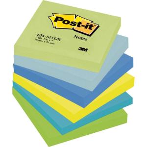Post-it Notes Autocollantes, Couleurs Energetic, 6 Blocs, 100 Feuilles par Bloc, 76 mm x 127 mm, Jaune, Bleu, Orange, Rose, Vert – Feuillets Adhésifs pour Prise de Notes, Listes de Tâches et Rappels(Couleurs Rêveuses)