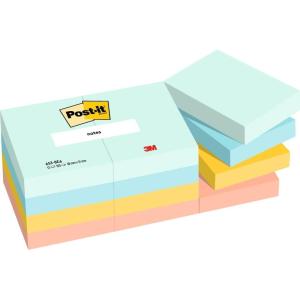 Post-it Notes Autocollantes, Couleurs Poptimistic, Pack de 12 Blocs, 100 Feuilles par Bloc, 38 mm x 51 mm – Feuillets Adhésifs pour Prise de Notes, Listes de Tâches et Rappels(Bleu  Vert  Jaune  Orange)