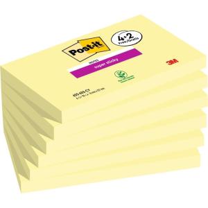 Post-it Notes Autocollantes Super Sticky, 76 mm x 127 mm, 90 Feuilles par Bloc, 4 Blocs + 2 GRATUITS, Jaune Pastel – Feuillets Super Adhésifs pour Prise de Notes, Listes de Tâches et Rappels(127 x 76 mm)