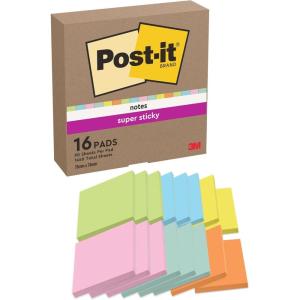 Post-it Notes Autocollantes Super Sticky, Couleurs Carnival, 8 Blocs + 4 GRATUITS, 90 Feuilles par Bloc, 76 mm x 76 mm – Feuillets Super Adhésifs pour Prise de Notes, Listes de Tâches et Rappels(Orange  Bleu  Jaune  Vert  Rose)