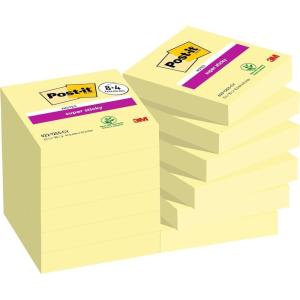 Post-it Notes Autocollantes Super Sticky, Pack Promo de 8 Blocs + 4 GRATUITS, 90 Feuilles par Bloc, 47,6 mm x 47,6 mm – Feuillets Super Adhésifs pour Prise de Notes, Listes de Tâches et Rappels(102 x 51 mm)