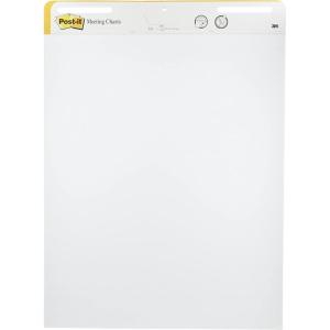 Post-it Super Sticky Meeting Charts, Pack de 1 Bloc avec 30 Feuilles, 635 mm x 762 mm, Couleur Blanche – Paperboard Adhésif Repositionnable pour Réunions et Sessions de Brainstorming(2 Blocs de 30 Feuilles – EU)