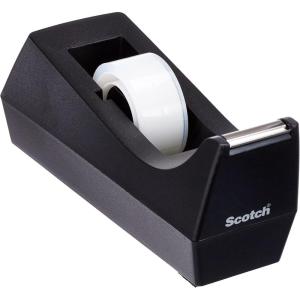 Scotch Distributeur de Ruban Adhésif Rechargeable C38, Noir – Idéal pour l&rsquo;École, la Maison et le Bure(10 m x 19 mm)