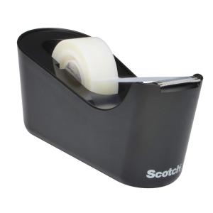 Scotch Distributeur de Ruban Adhésif Rechargeable C38, Noir – Idéal pour l&rsquo;École, la Maison et le Bure(Hauteur sous bec 250mm)