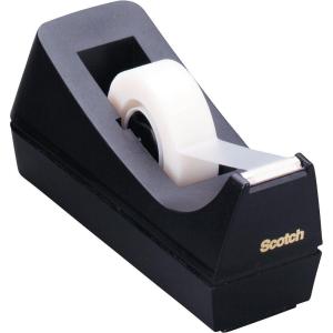 Scotch Distributeur de Ruban Adhésif Rechargeable C38, Noir – Idéal pour l&rsquo;École, la Maison et le Bure(Hauteur sous bec 80mm)