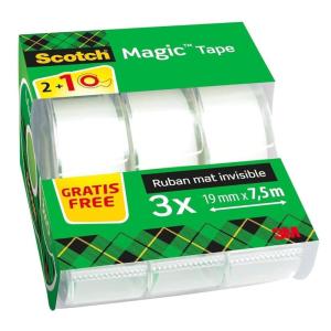 Scotch Magic Ruban Adhésif Invisible – 8 Rouleaux – 19mm x 33m – Ruban Adhésif à Usage Général pour la Réparation, l&rsquo;Etiquetage et la Fermeture de Documents(19mm x 7.5m)