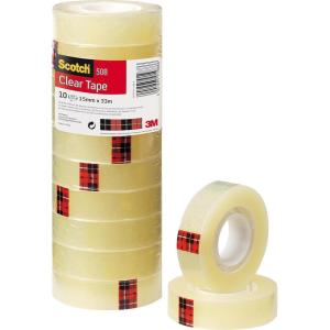 Scotch Ruban Adhésif Transparent, 8 Rouleaux, 19mm x 33m – Ruban Adhésif Transparent à Usage Général pour l&rsquo;Ecole, la Maison et le Bureau (l’emballage peut varier)(15 mm x 33 m (10 Rolls))