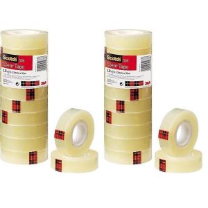 Scotch Ruban Adhésif Transparent, 8 Rouleaux, 19mm x 33m – Ruban Adhésif Transparent à Usage Général pour l&rsquo;Ecole, la Maison et le Bureau (l’emballage peut varier)(15mm x 33m (Lot de 2))