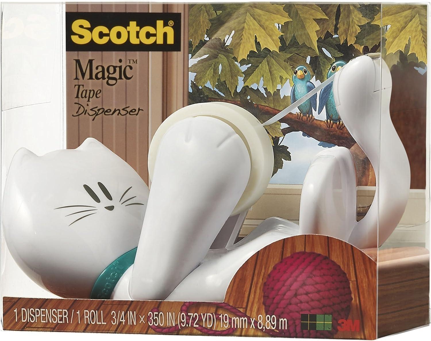 imagePostit Dvidoir Chat Scotch Dvidoir Ruban Adhsif Chat 1 Bloc ZNotes 76x76 mm Rose 90 Feuilles 1 Rouleau Ruban Magic 19 mm x 33 m Utilisation Facile dune Seule Main