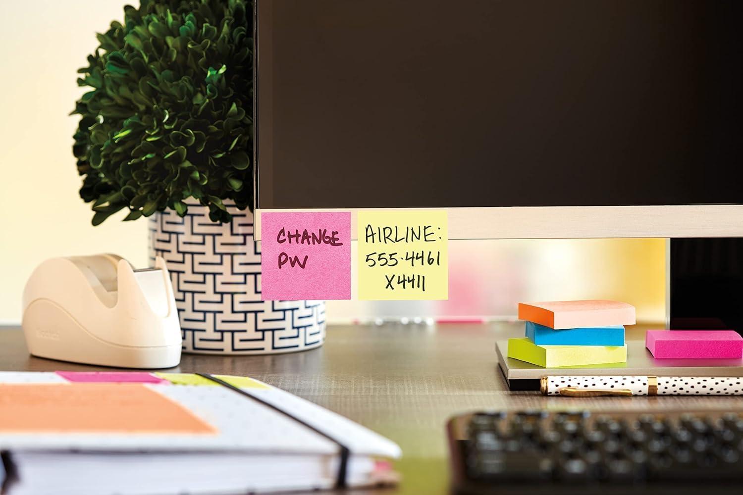 imagePostit Notes Autocollantes Jaune Canari 450 Feuilles 76 mm x 76 mm Feuillets Adhsifs pour Prise de Notes Listes de Tches et RappelsJaune