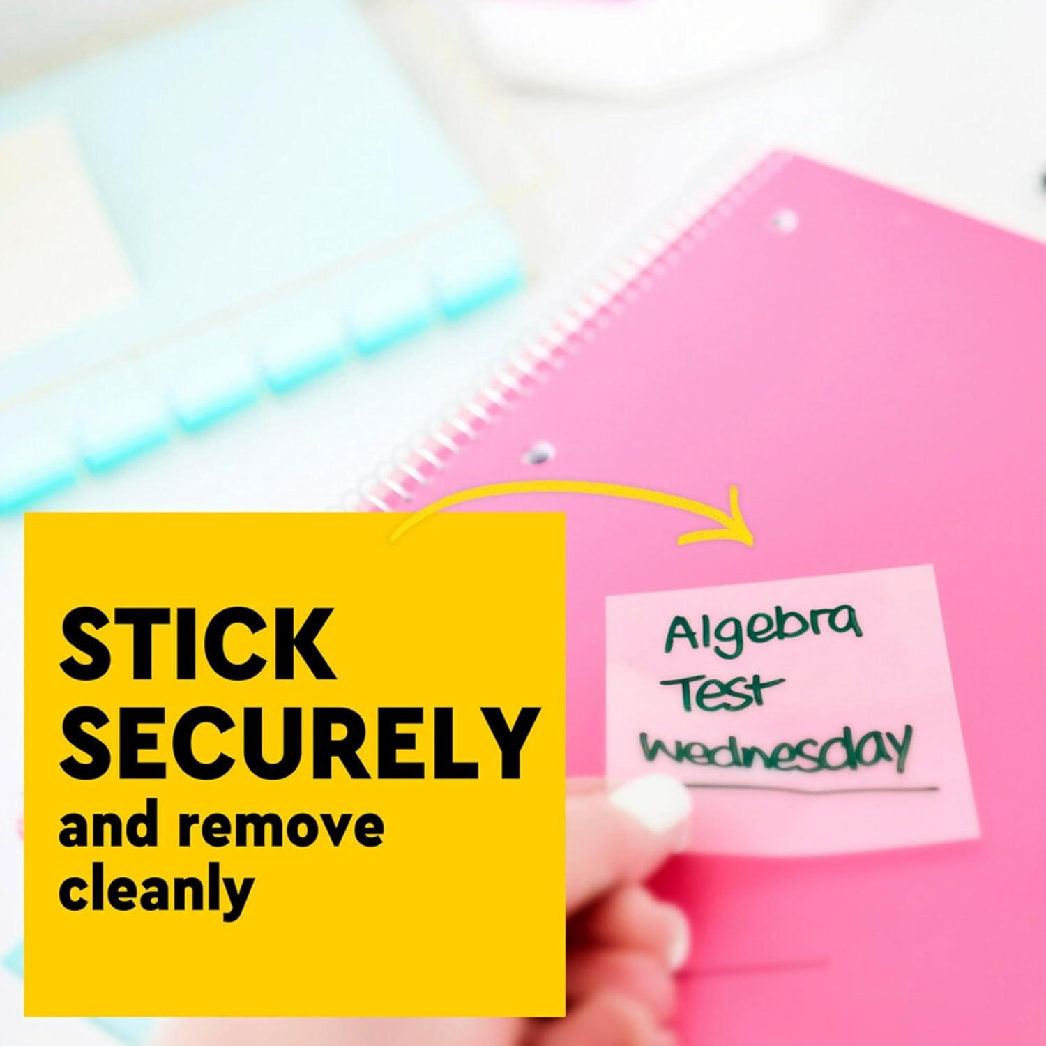 imagePostit Notes Autocollantes Transparentes 12 Blocs 36 Feuilles par Bloc 73 mm x 73 mm Translucide Feuillets Repositionnables pour les tudiants Pour prendre des Notes dans les Manuels ScolairesRemarques