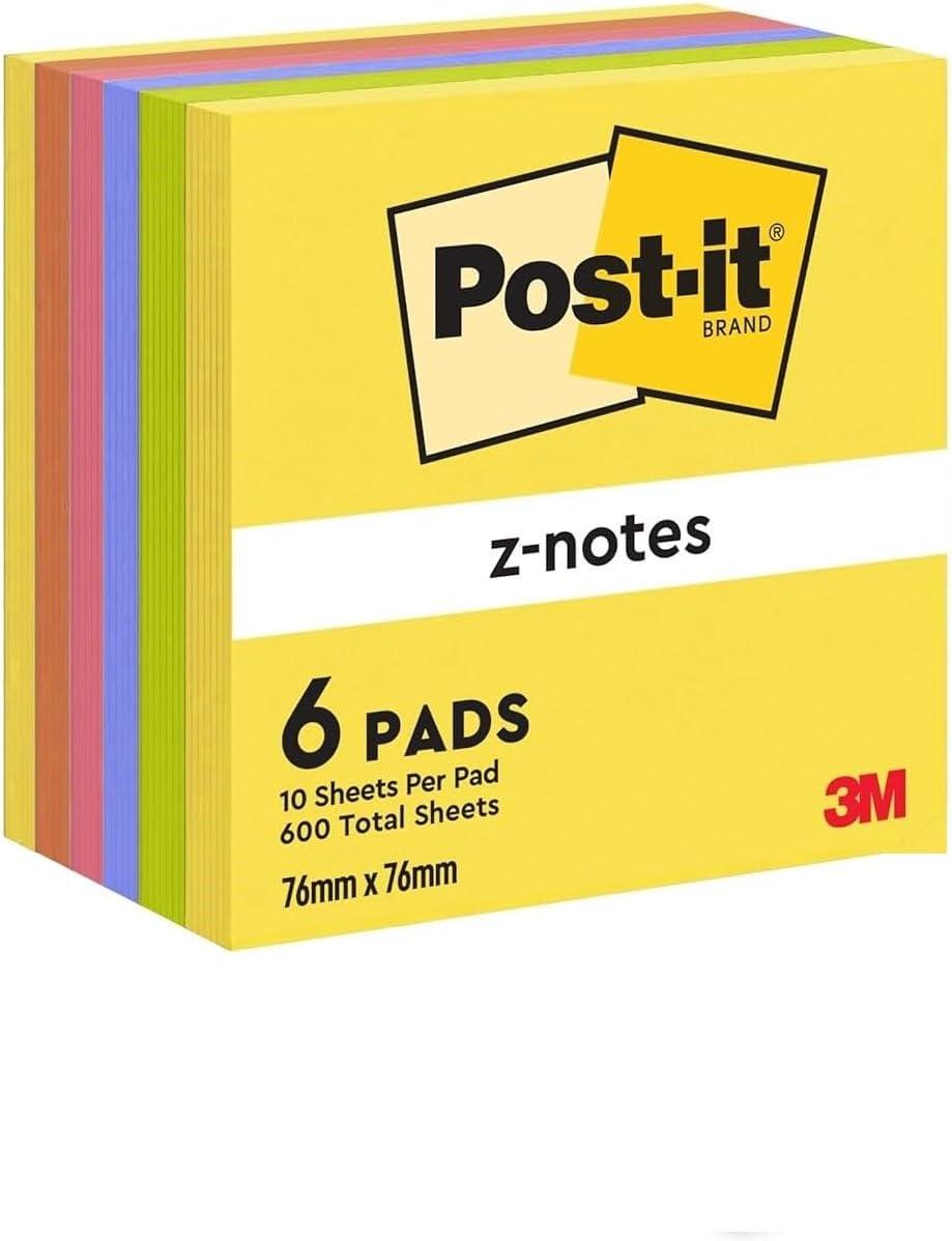 imagePostit ZNotes Lot de 6 Blocs 76x76 mm Dvidoir Chat avec 1 Bloc Rose 90 Feuilles Notes Adhsives pour Bureau Maison Organisation Une Seule Main