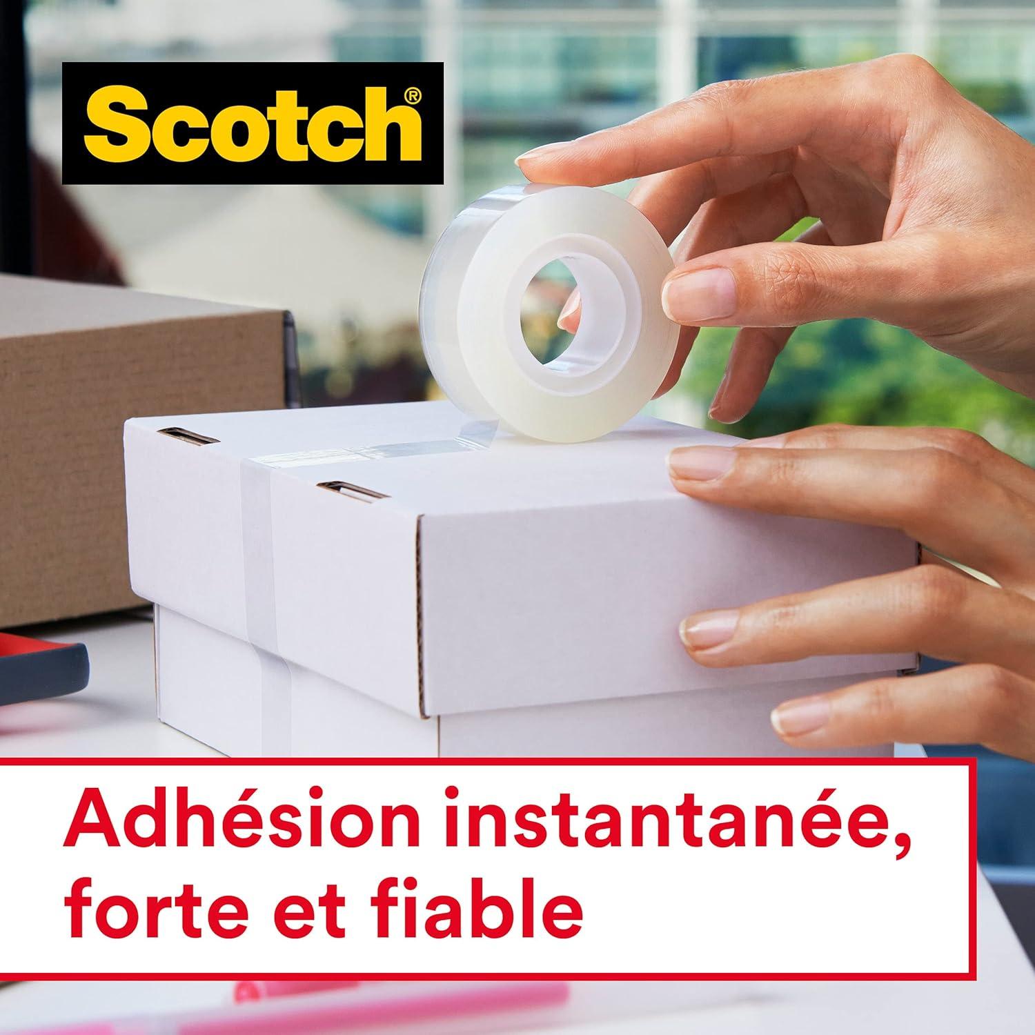 imageScotch Crystal Ruban Adhsif Transparent MultiPack 8 Rouleaux 19mm x 33 m Ruban Adhsif Transparent Usage Gnral pour lEcole la Maison et le BureauCrystal transparent