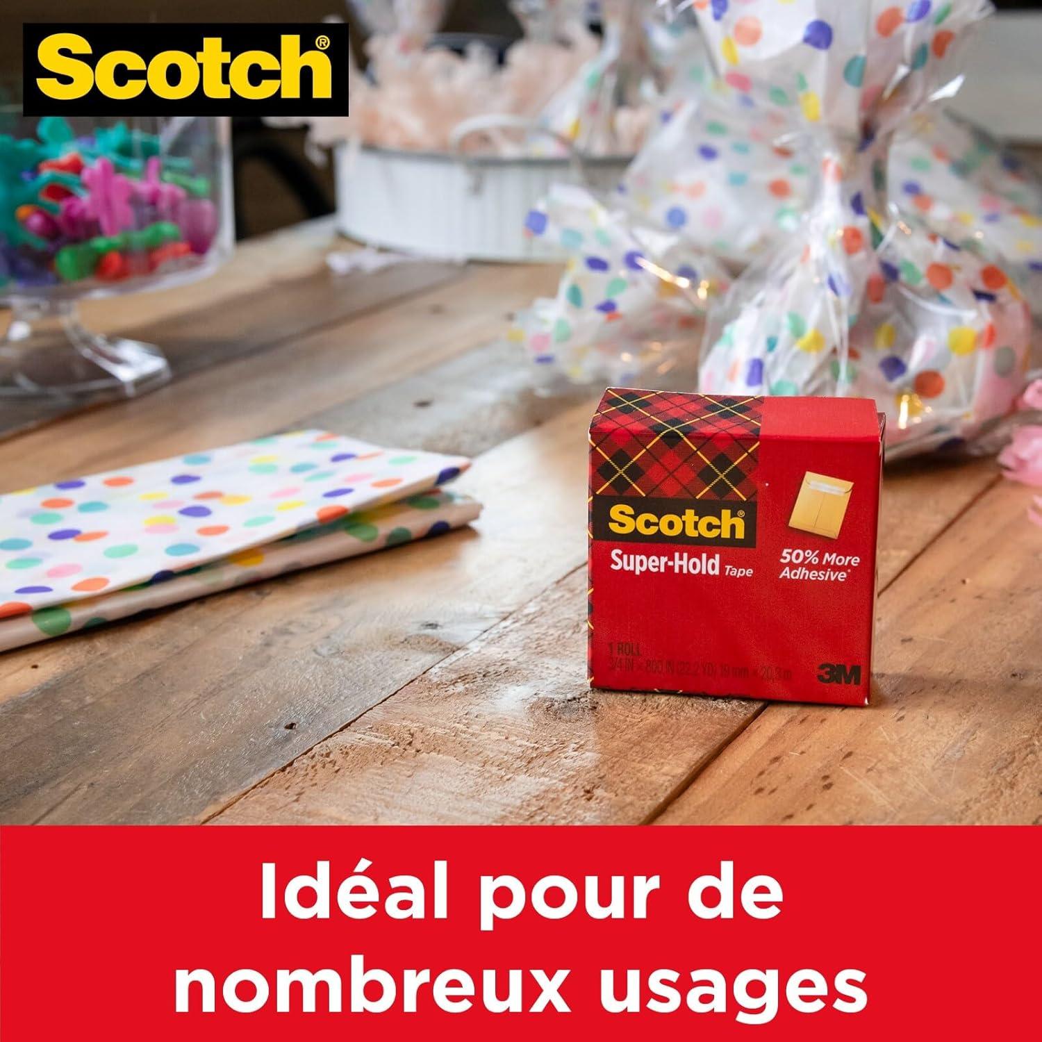 imageScotch Crystal Ruban Adhsif Transparent MultiPack 8 Rouleaux 19mm x 33 m Ruban Adhsif Transparent Usage Gnral pour lEcole la Maison et le BureauSuperRsistant