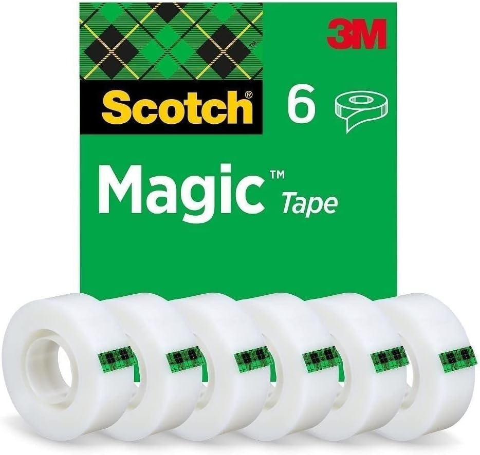 imageScotch Distributeur de Ruban Adhsif en forme de Chaussure Noire C30 RubanScotch Magic 1 Rouleau Ruban Scotch Magic 6 Rouleaux Ruban Adhsif Polyvalent pour Rparation de Documents