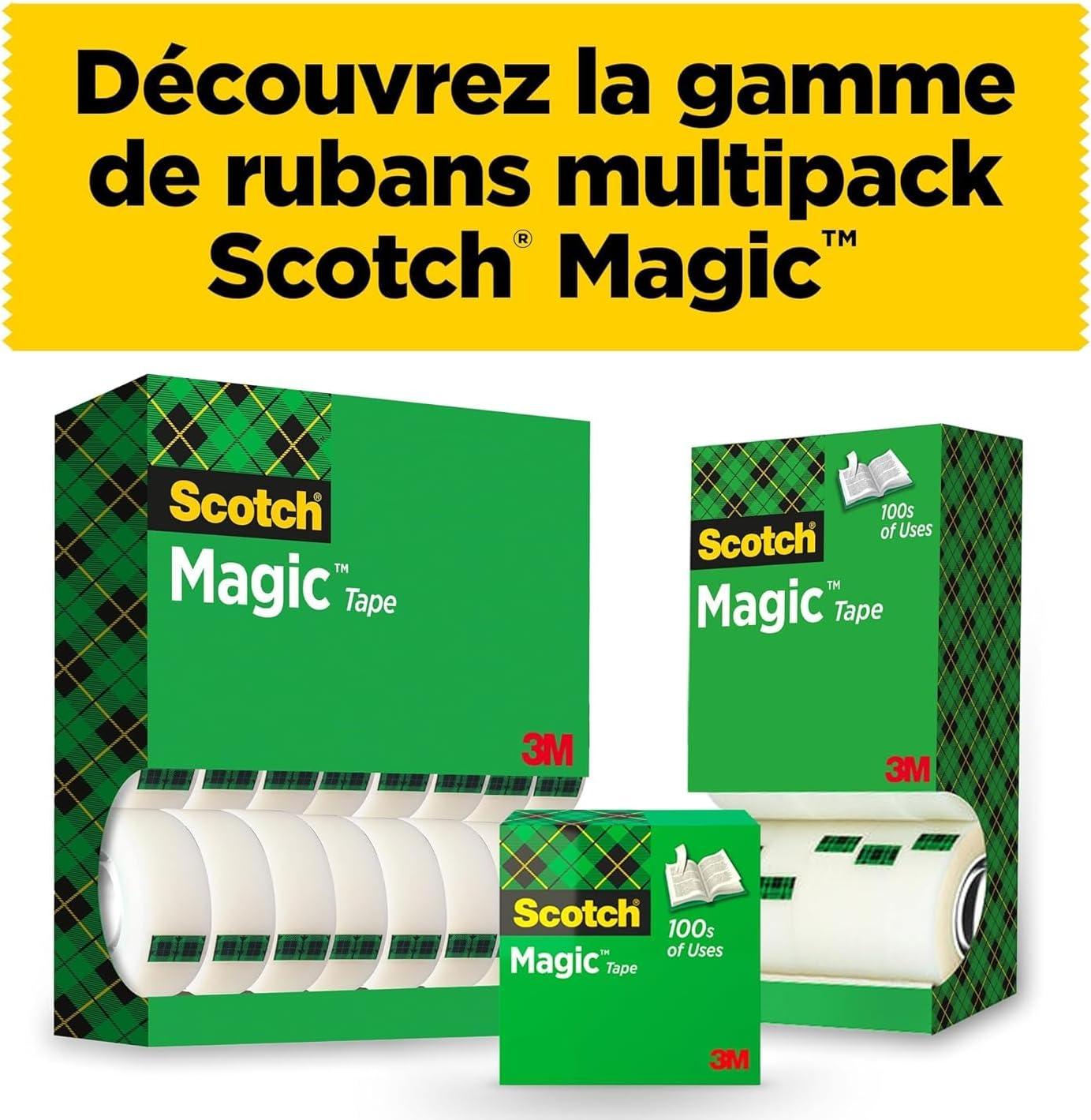 imageScotch Dvidoir de Ruban Adhsif Chat 1 Rouleau de Ruban Scotch Magic 8 Rouleaux de Ruban Adhsif Transparent 19mm x 33mChat
