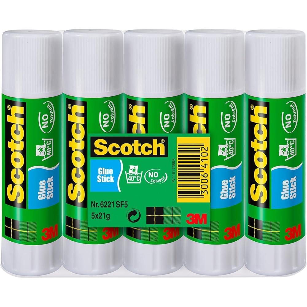 imageLot de 5 pots de colle sans solvants Scotch 6221SF5 de 21 g 5 x 21g WeiLot de 5
