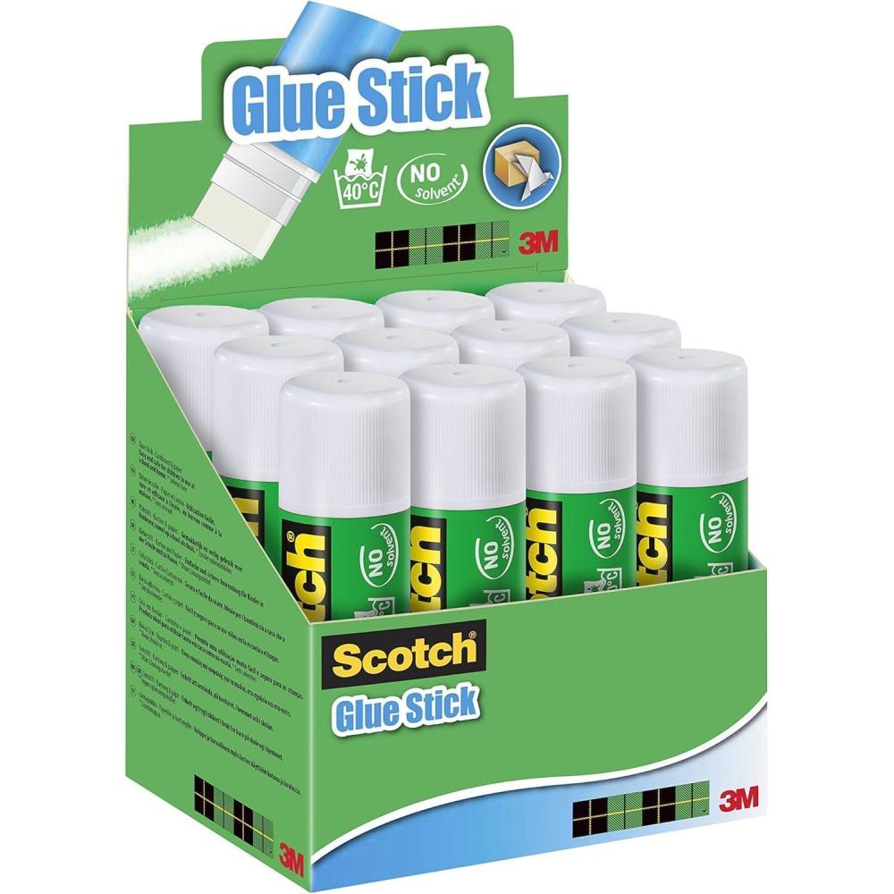 imageScotch Bton de Colle Permanente 12 Btons de 40g Utilisation Gnrale pour la Maison lEcole ou le Bureau40g