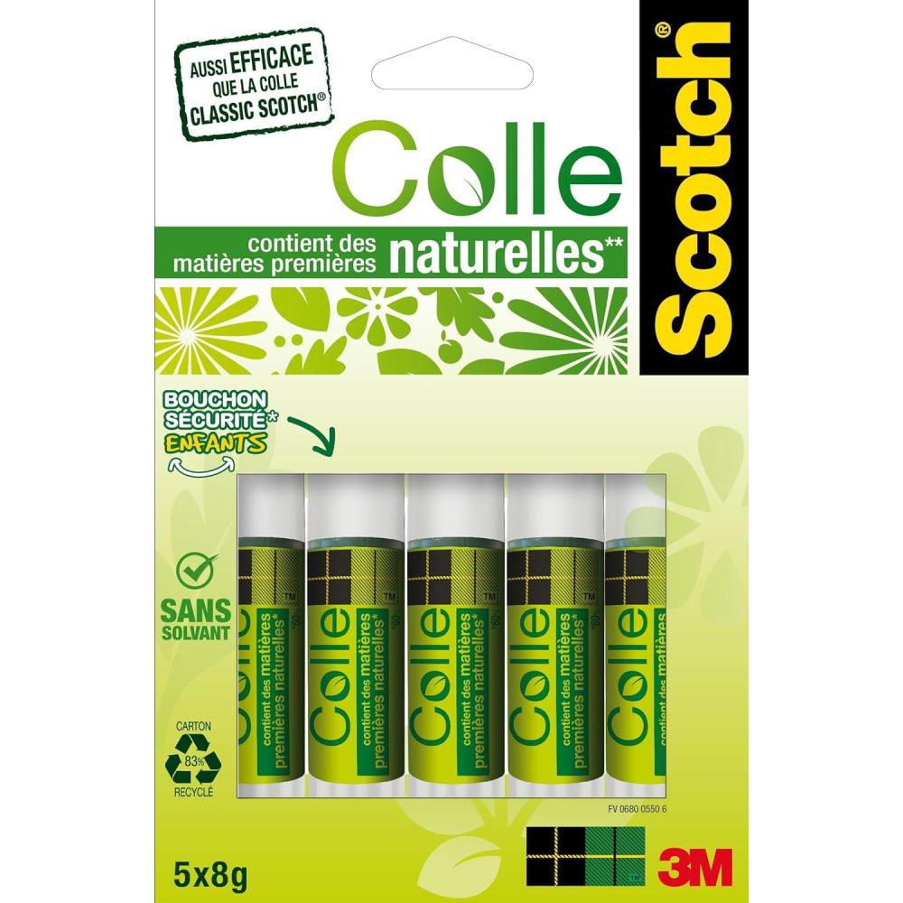 imageScotch Lot de 5 Btons de Colle naturelle Base de Matires premires renouvelables 8 g