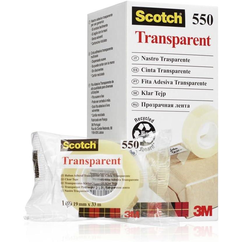 imageScotch Lot de 8 Rubans adhsif 19 mm x 33 m Transparent