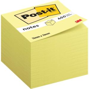 Post-it Notes Autocollantes, Jaune Canari, 450 Feuilles, 76 mm x 76 mm – Feuillets Adhésifs pour Prise de Notes, Listes de Tâches et Rappels(Jaune)