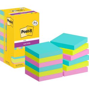 Post-it Notes Autocollantes Super Sticky, Couleurs et Tailles Assorties, Pack de 18 Blocs, 90 Feuilles par Bloc – Feuillets Super Adhésifs pour Prise de Notes, Listes de Tâches et Rappels(Turquoise Vert)