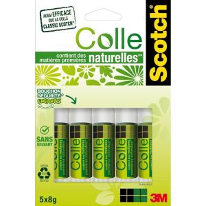Scotch Lot de 5 Bâtons de Colle naturelle à Base de Matières premières renouvelables 8 g